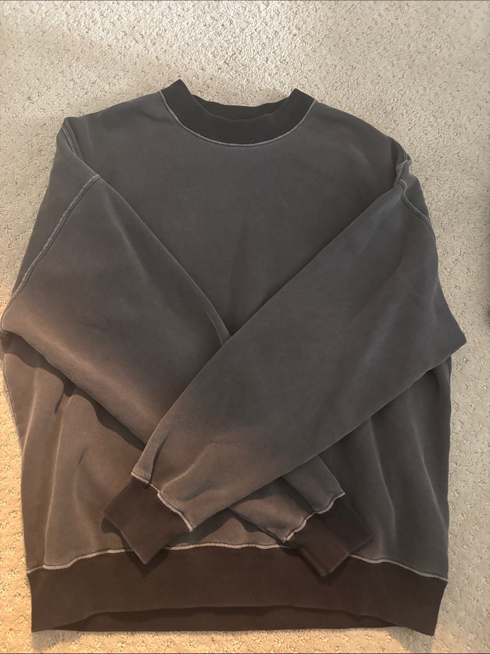 Abercrombie & Fitch Washed Dark Gray Crewneck Sweatshirt